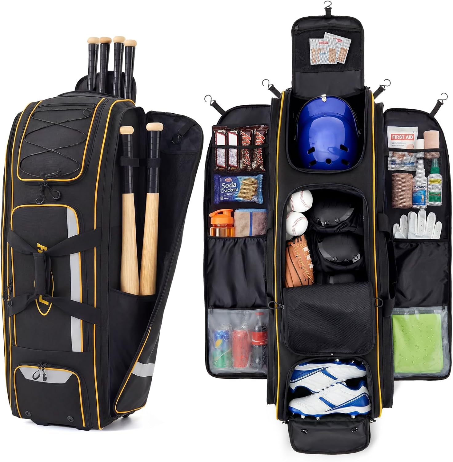 Sports Equipment Bag With Wheels - Torba na sprzęt baseballowy o pojemności